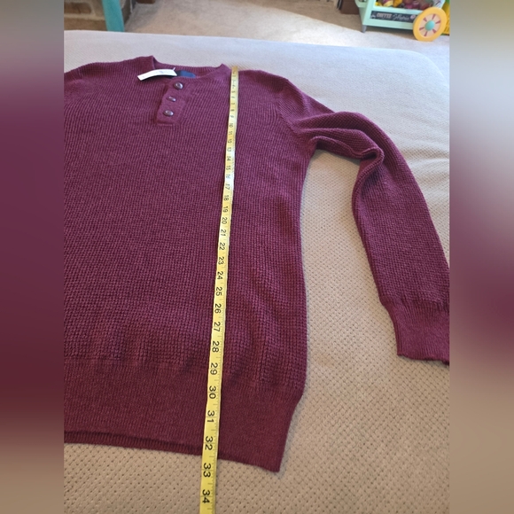 New American Eagle Outfitters Men's large tall burgundy henley sweater pullover - Picture 5 of 9